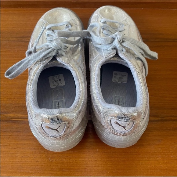 Puma Silver Glitter Platform Sneakers, NWOB - Picture 6 of 15